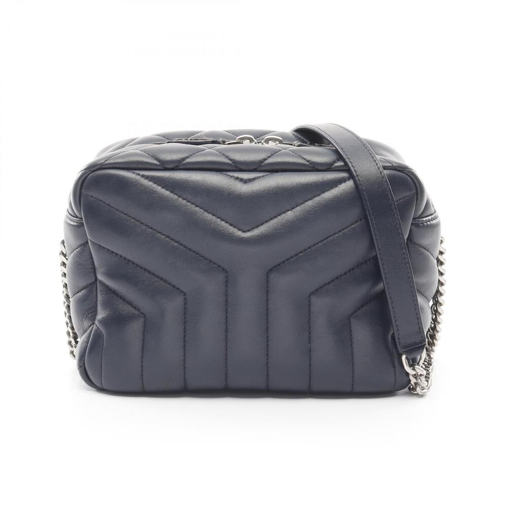 Saint Laurent Paris Loulou Bowling Shoulder Bag Leather Navy Blue